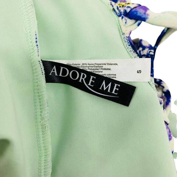 Adore Me Kally One Piece Floral Swimsuit Womens Size Small Blue Purple - Picture 4 of 7